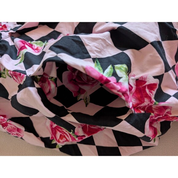 Hell Bunny Women’s Floral Rose Checkered Print 50s Full Skirt Pockets 3XL Swing - Picture 4 of 8